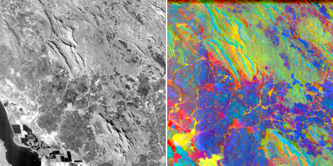 Traditional satellite images collect data in the visible light spectrum, limiting the end use cases; hyperspectral imaging collects data across 40x more wavelengths and can be used for a myriad of applications such as monitoring methane emissions, quantifying carbon sequestration, and monitoring disease outbreaks across cropland. (Photo: Business Wire)